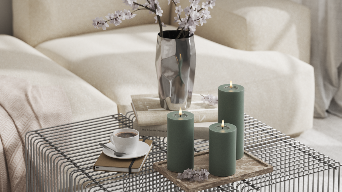 LED de vida real Vela pilar Com design wetlook ™