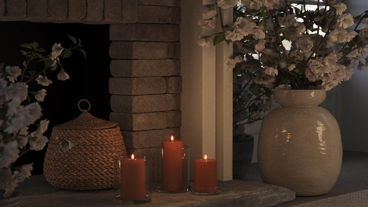 LED de vida real Vela pilar Com design wetlook ™