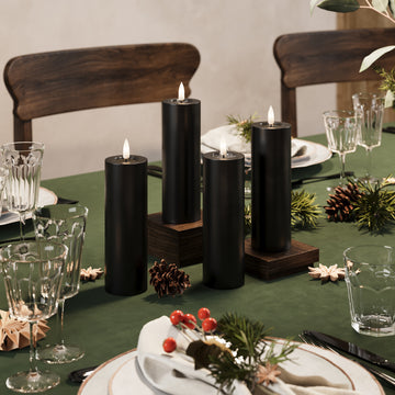 LIDERADO Vela pilar Ø 5 x 15 cm Preto - 4 pcs