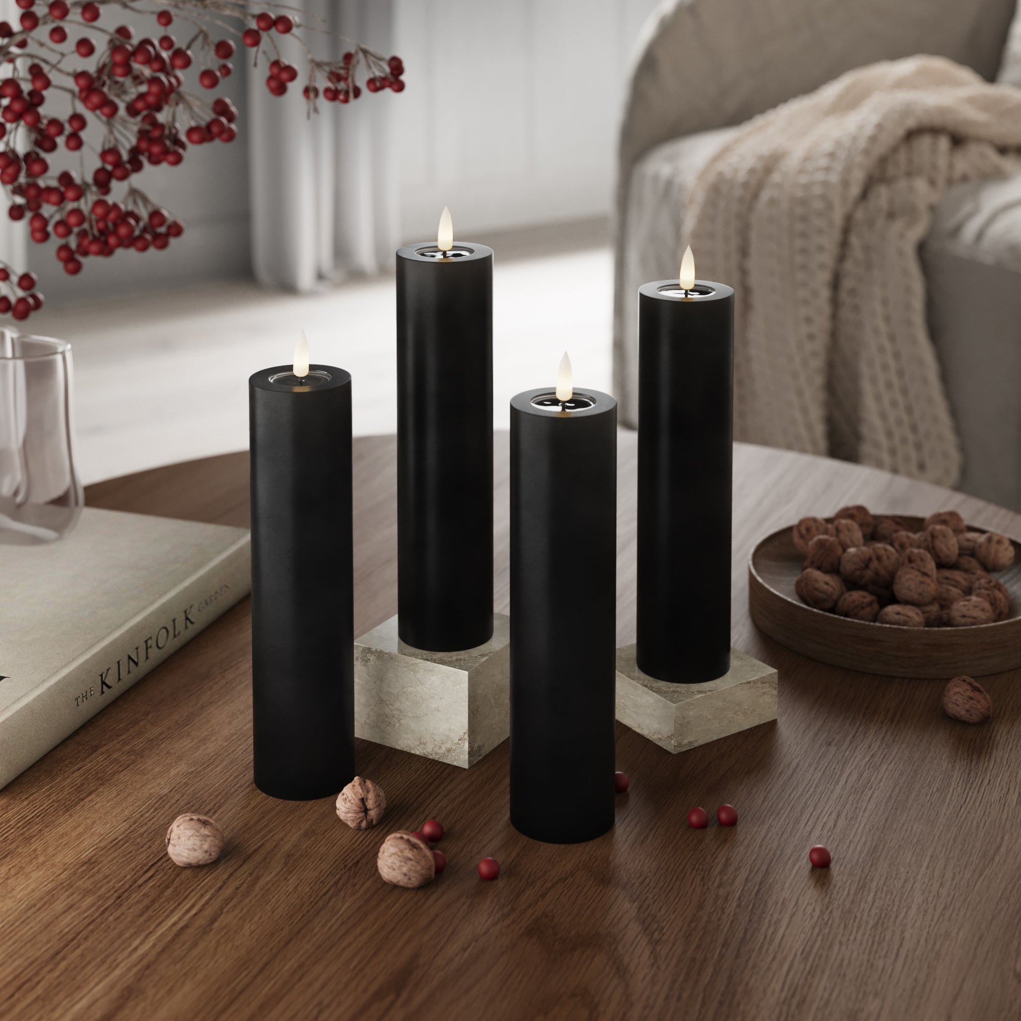 LED Blocklight Ø 5 x 20 cm Sort - 4 stk