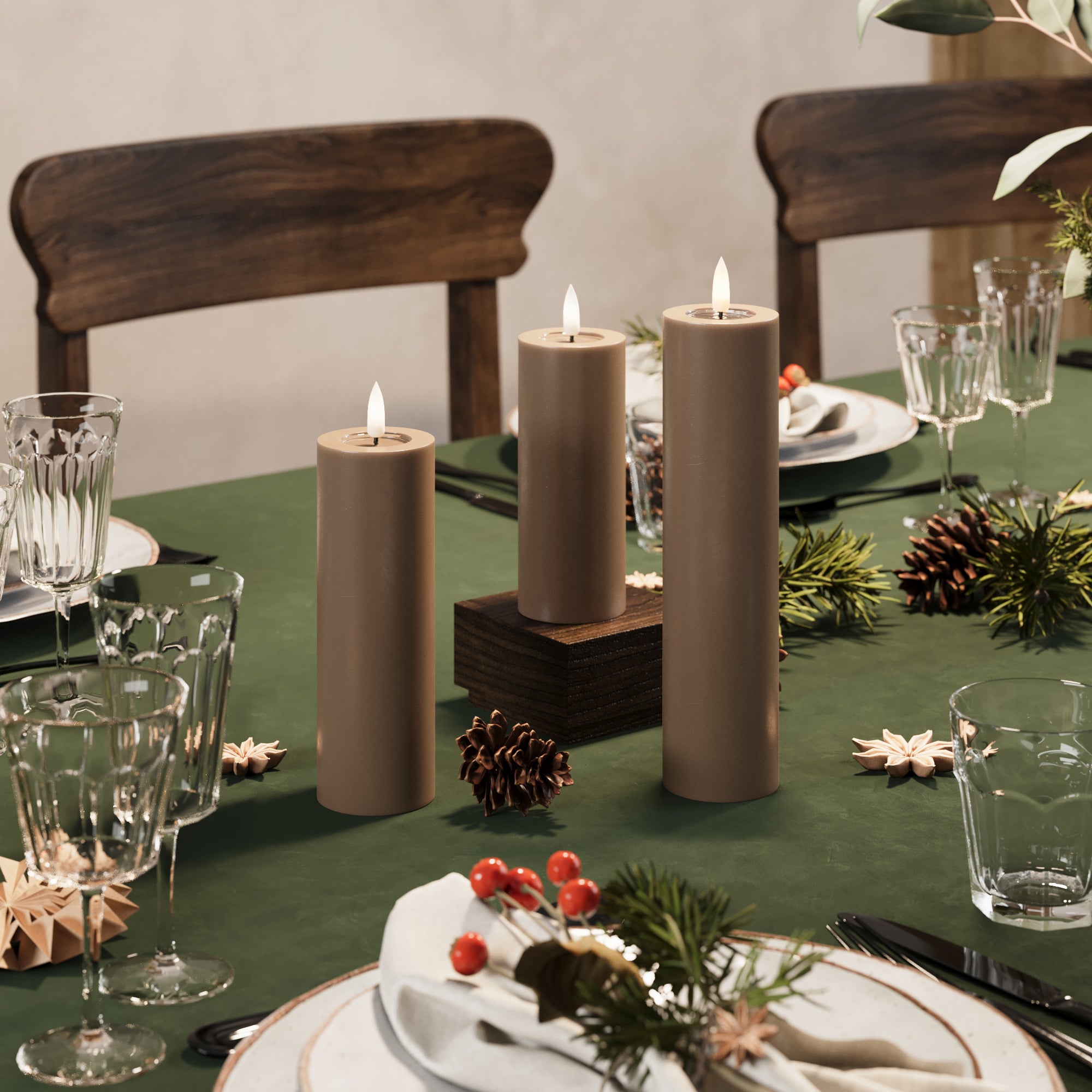 LED bloka gaisma - Ø 5 x 12,5 + 15 + 20 cm Karameles