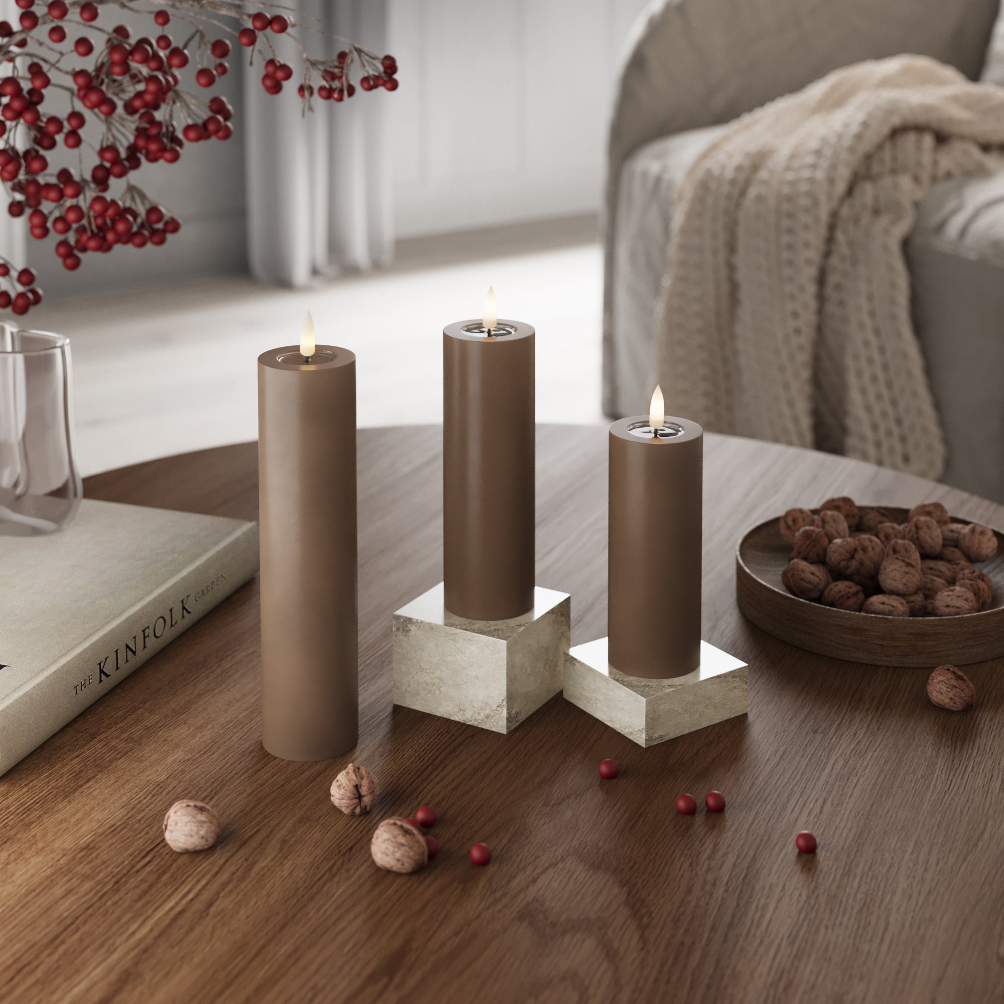 LED bloka gaisma - Ø 5 x 12,5 + 15 + 20 cm Karameles