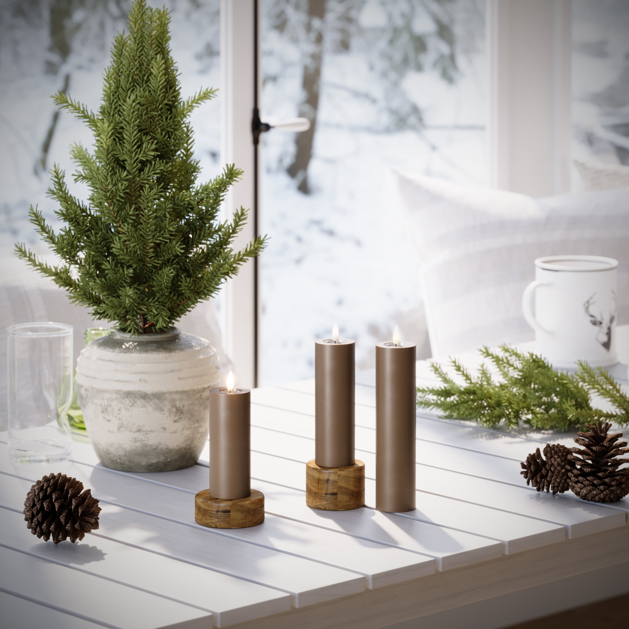 LED bloka gaisma - Ø 5 x 12,5 + 15 + 20 cm Karameles