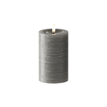LED Blockljus Ø 7,5 x 12,5 cm Mörkgrå