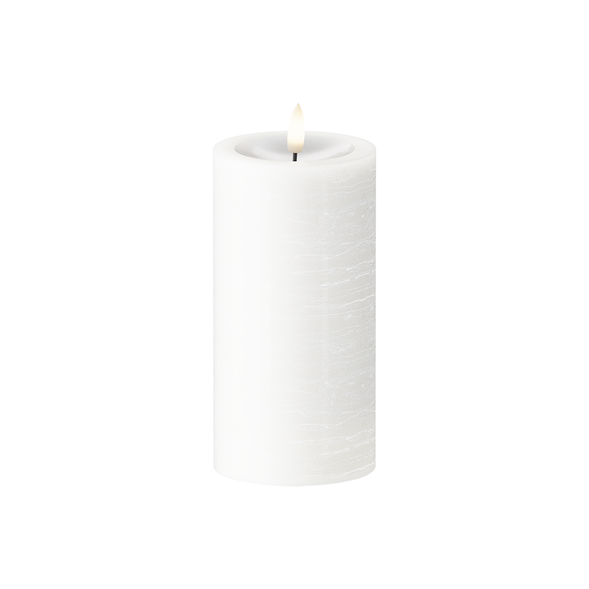 LED Blockljus Ø 7,5 x 15 cm Vit