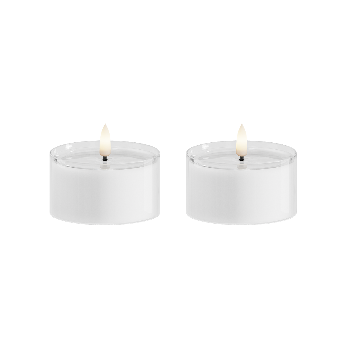 LED-teeküünal klaasis 2 tk, Ø 7,5 x 4,3 cm Valge