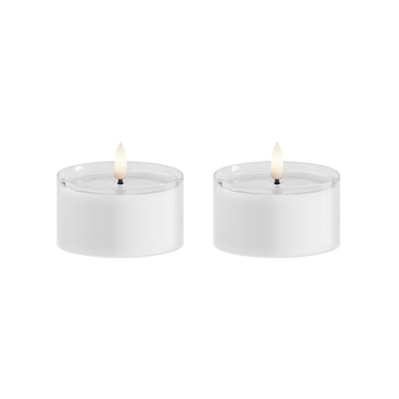 LED-teeküünal klaasis 2 tk, Ø 7,5 x 4,3 cm Valge
