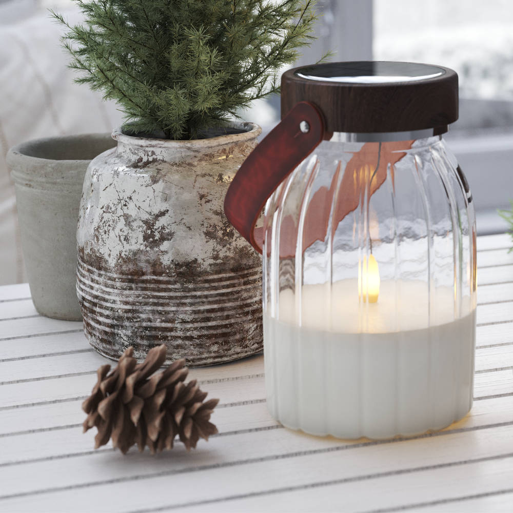 Deluxe Homeart LED skleněná lucerna 17cm LED lucerny 1