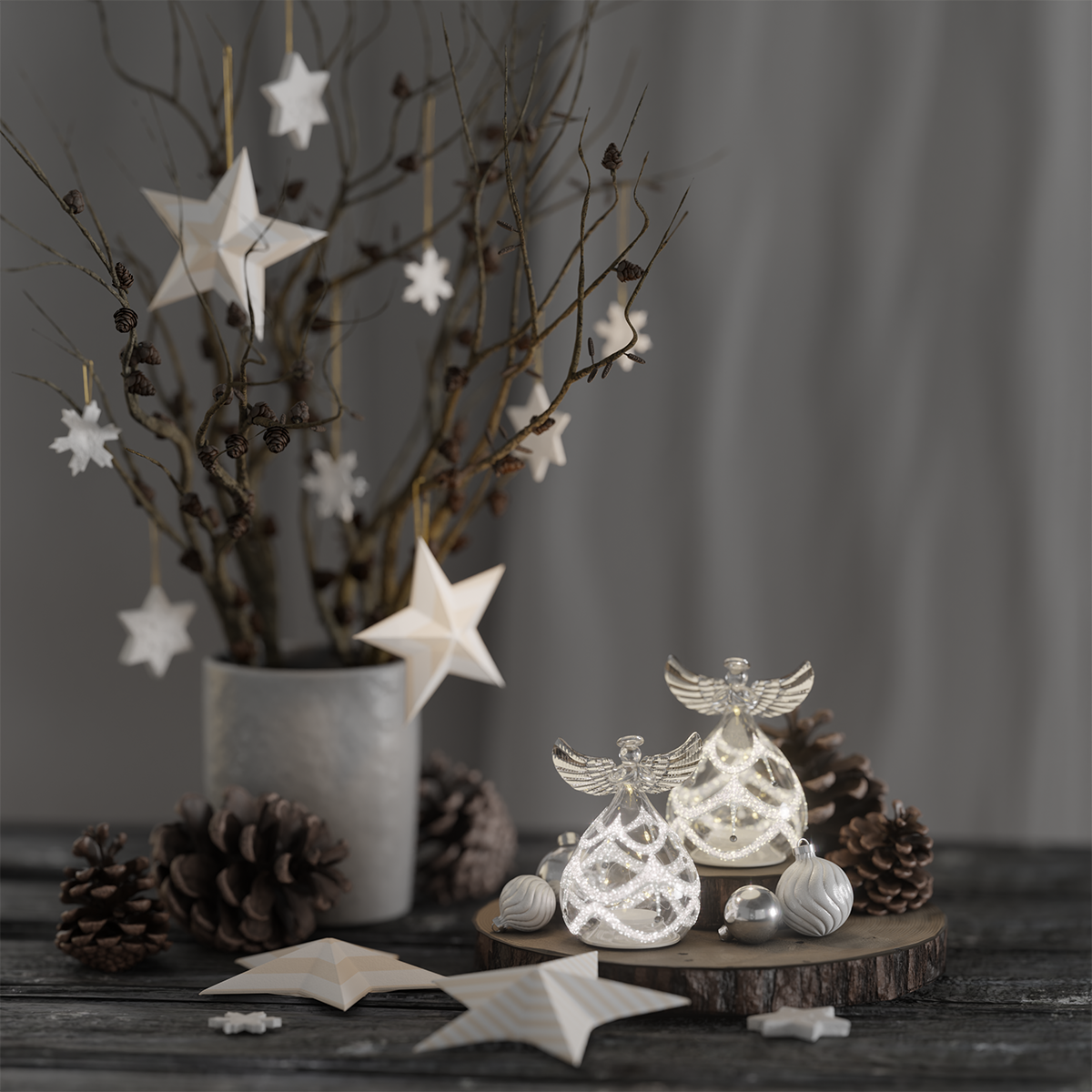 Deluxe Homeart Anjos de vidro 2 peças 1