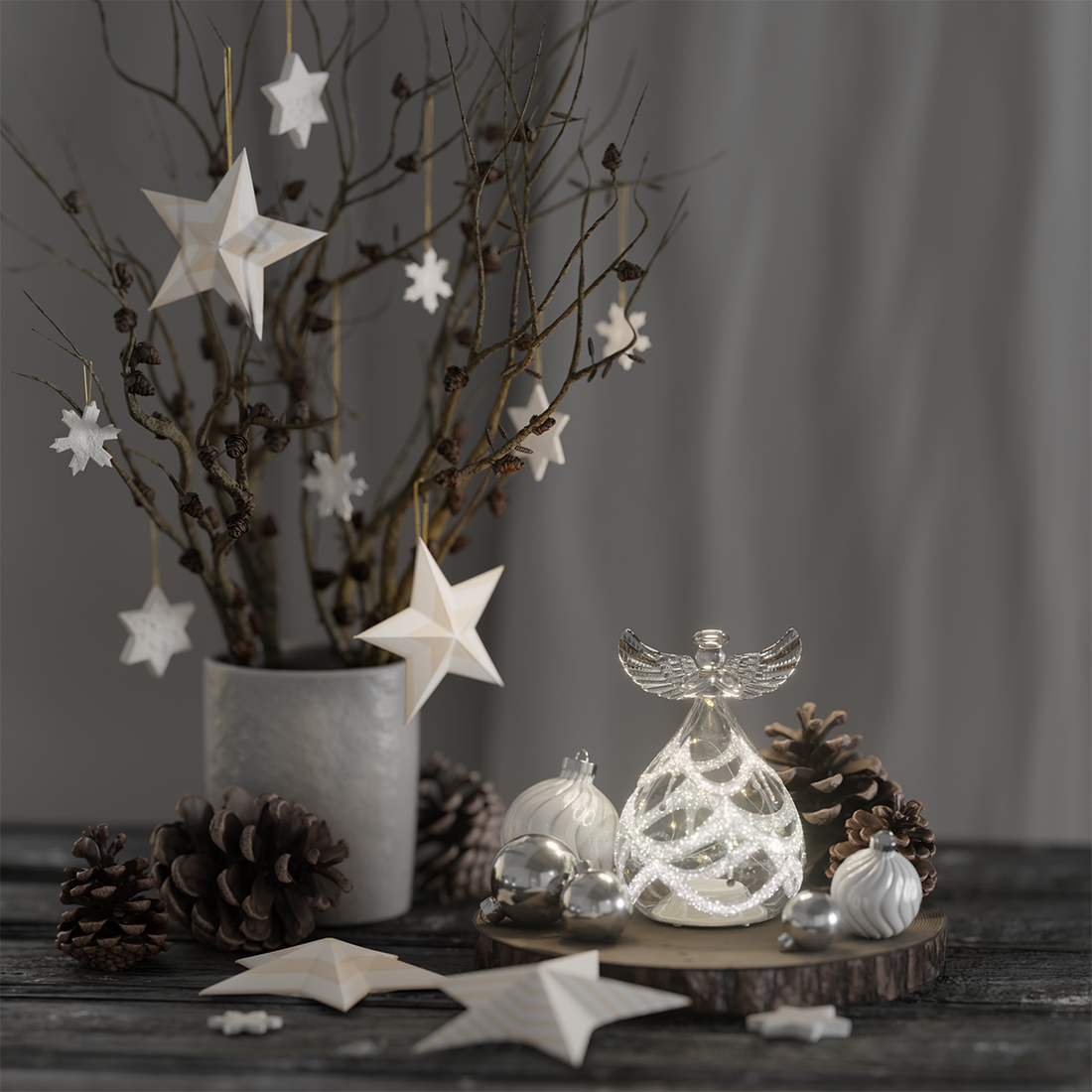 Deluxe Homeart Glas engle Stor 1