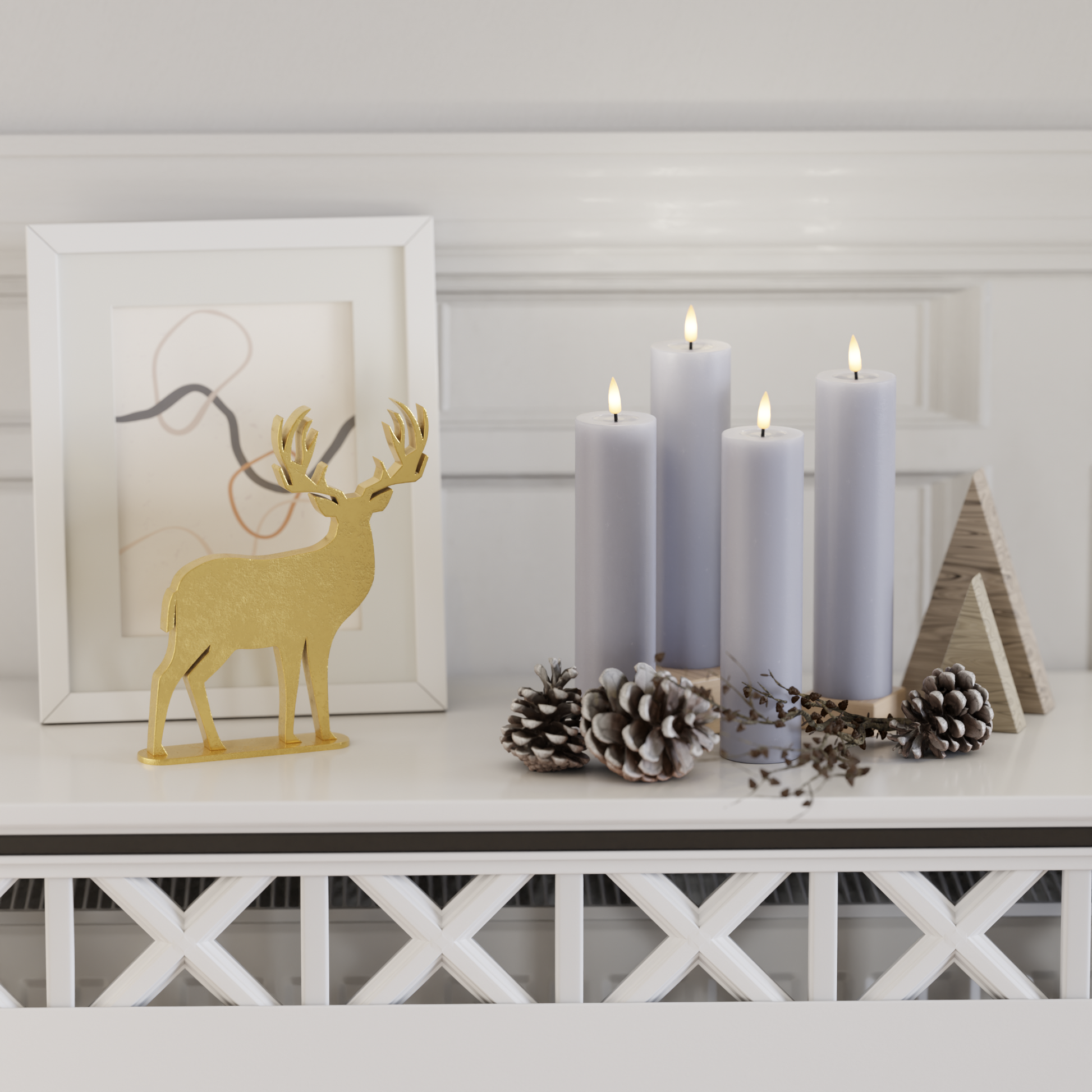 Deluxe Homeart LED bloku gaismas pakete - Tumšzils - 4 gabali 5 x 20 cm 2