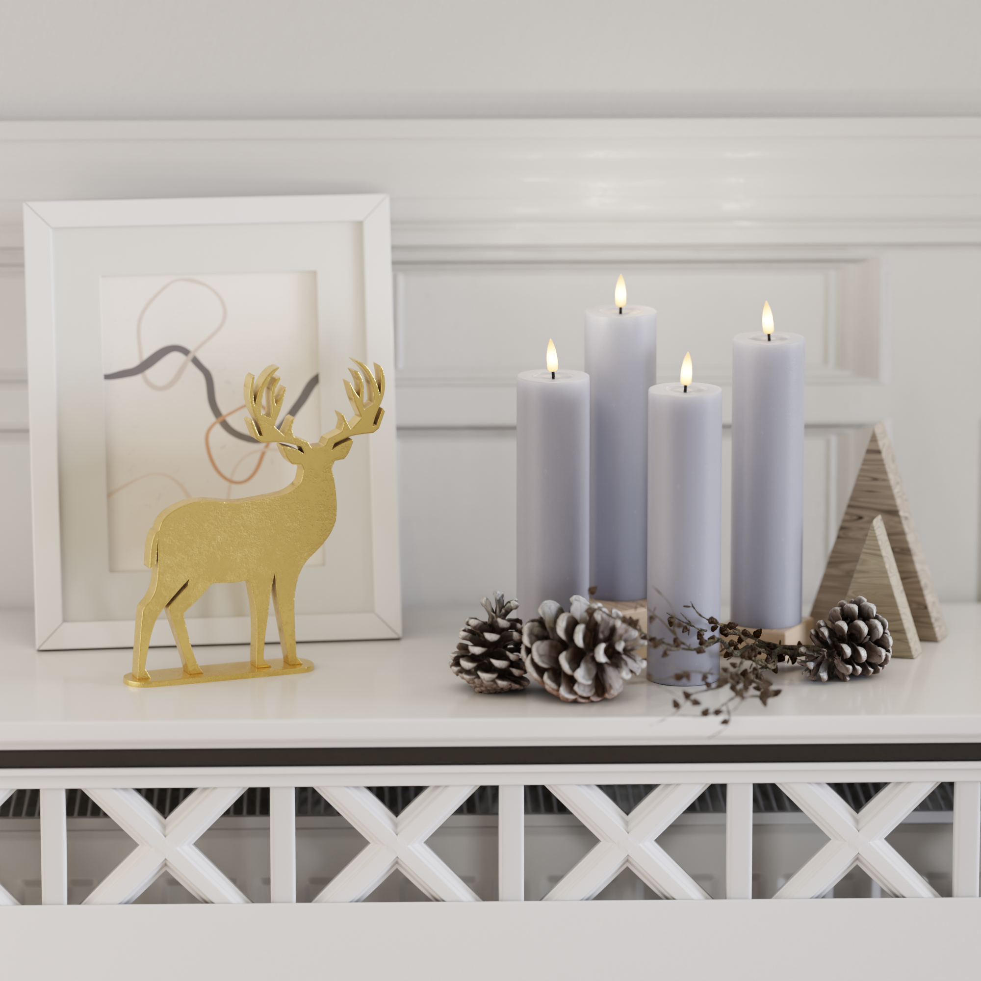 Deluxe Homeart LED bloku gaismas pakete - Tumšzils - 4 gabali 5 x 20 cm 2