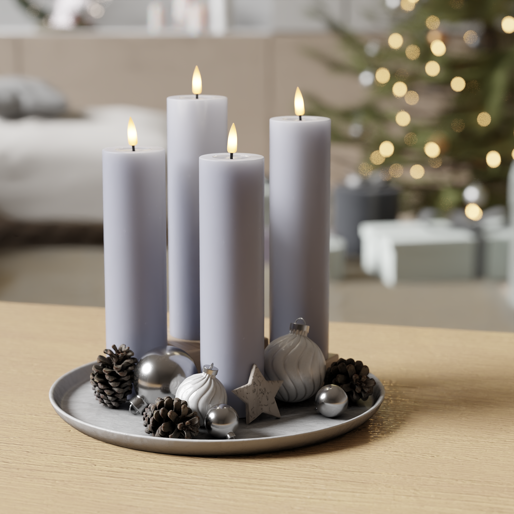 Deluxe Homeart LED bloku gaismas pakete - Tumšzils - 4 gabali 5 x 20 cm 1