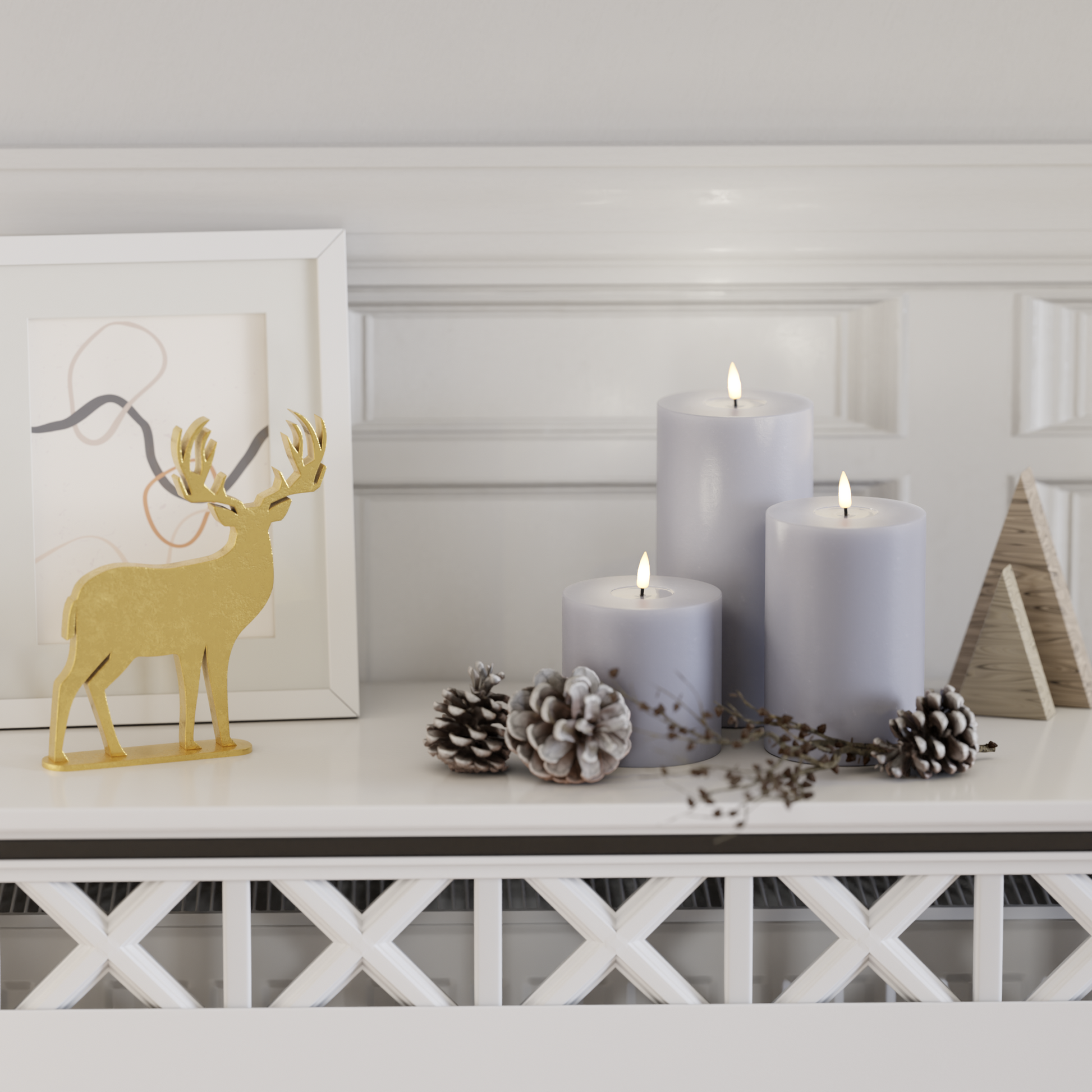 Deluxe Homeart LED plokkvalgusti pakett - Tolmune sinine - 10 x 10, 15 ja 20 cm 2