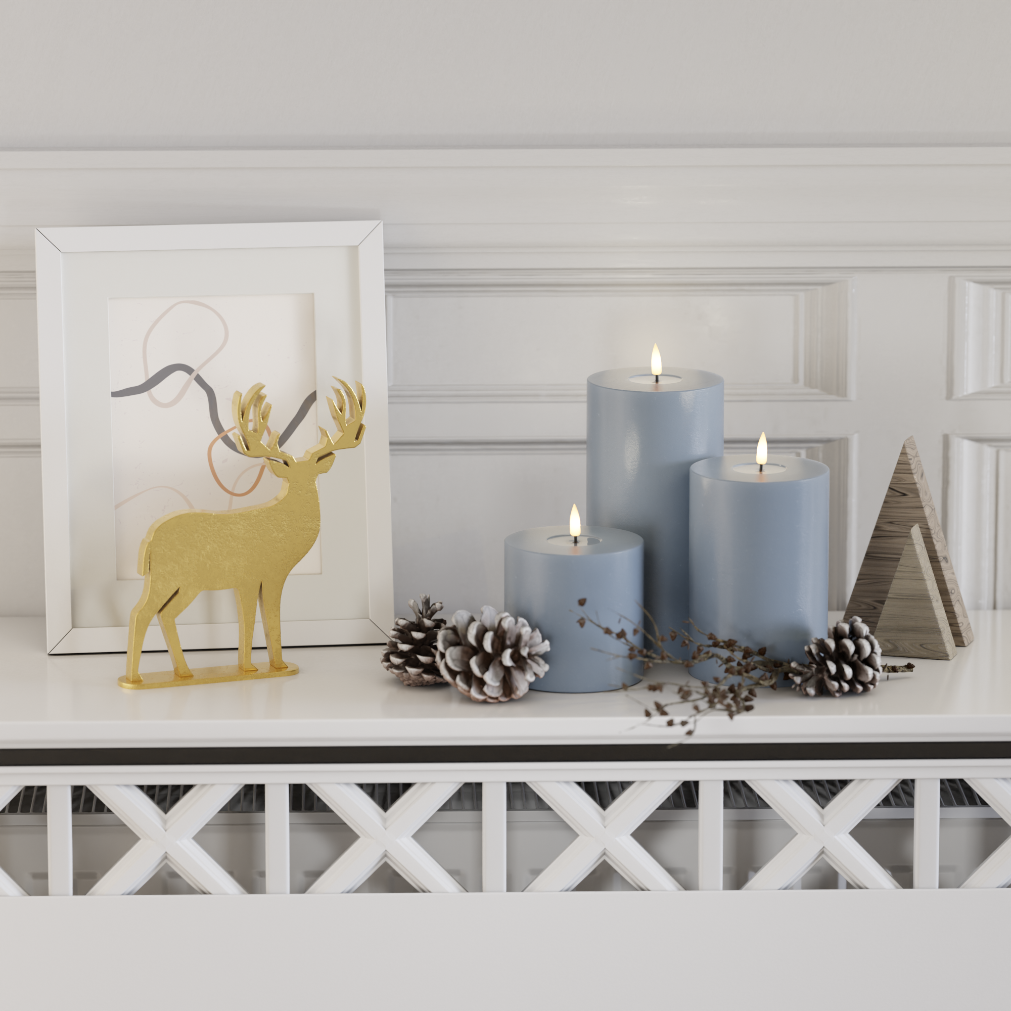 Deluxe Homeart Azul gelo Vela pilar pacote 10 x 10, 15, 20 2