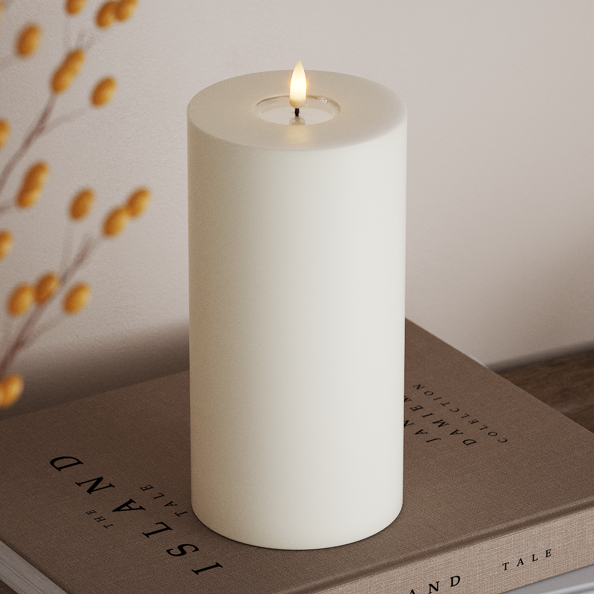 Deluxe Homeart LED Blokklys Ø 10 x 20 cm Hvit LED blokklys 3