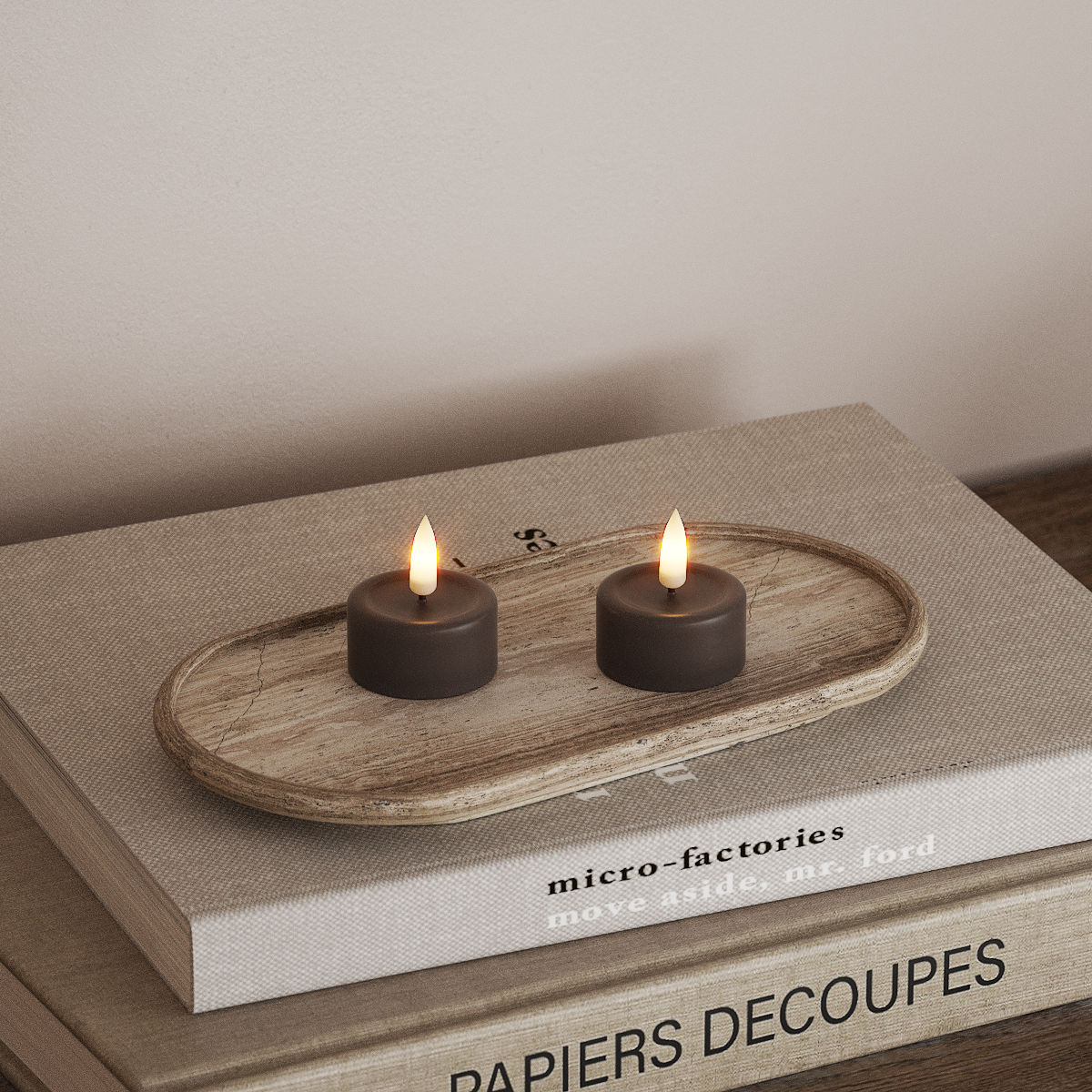 Deluxe Homeart LED-teeküünal 2 tk. Mokka LED-teeküünal 3