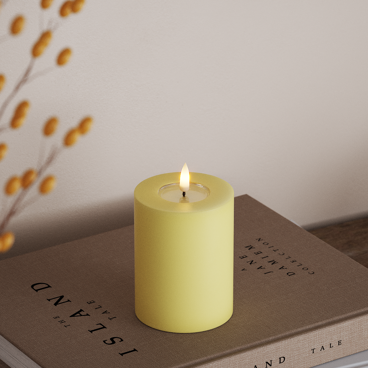 Deluxe Homeart LED bloku gaisma Ø 7,5 x 10 cm Gaiši dzeltens LED bloka gaisma 3