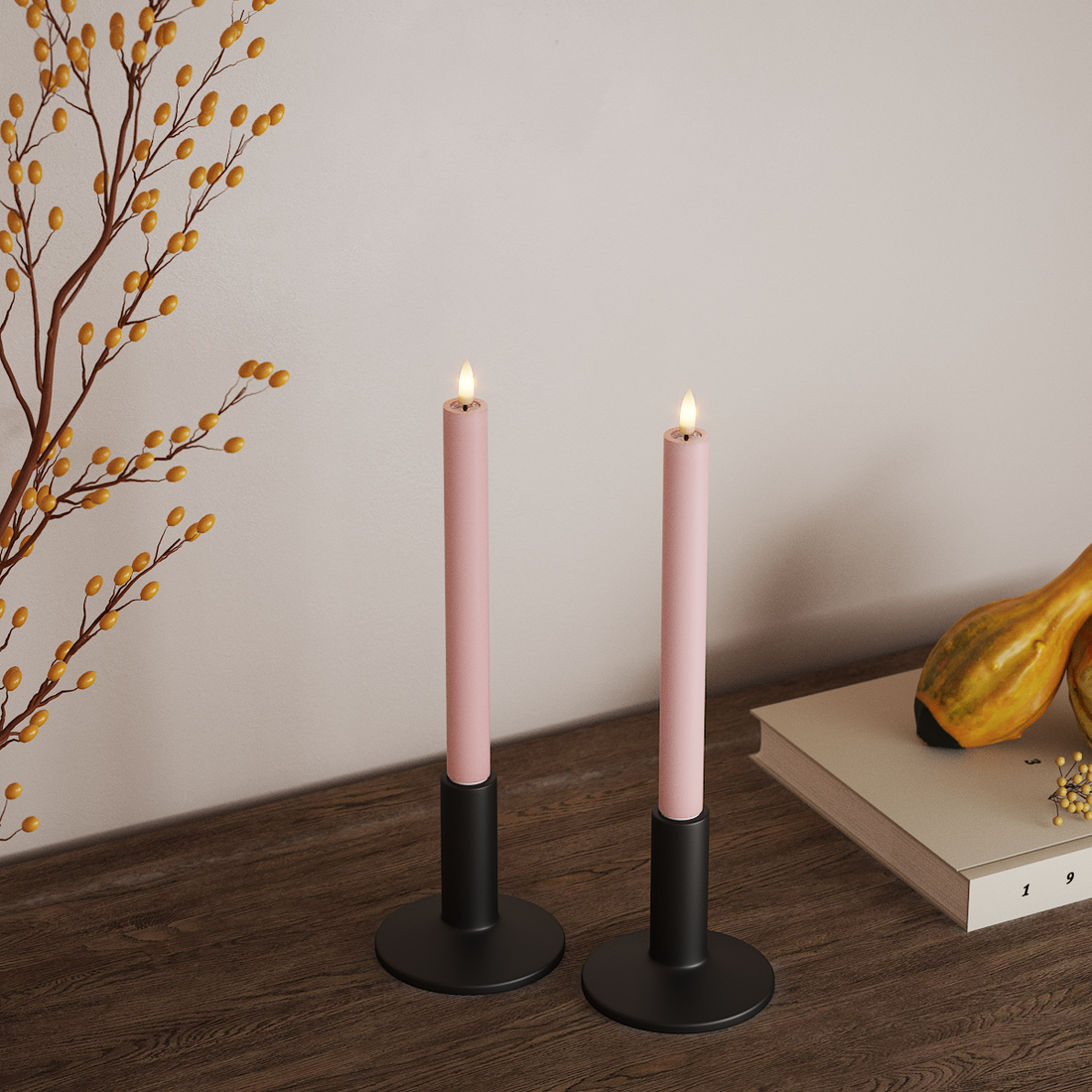 Deluxe Homeart Korunka LED 2 ks, Ø 2 x 24 cm Světle růžová LED korunkové světlo 4