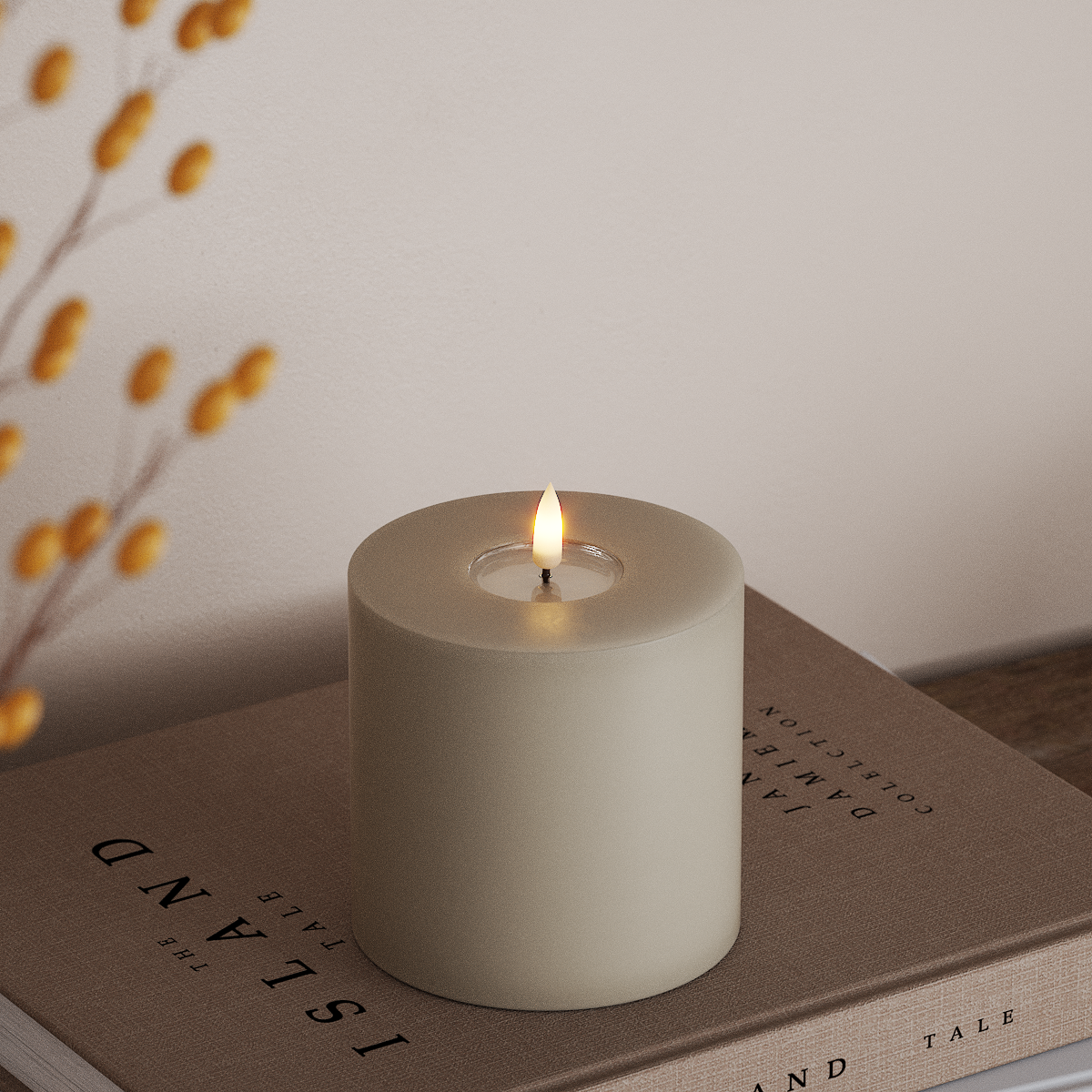 Deluxe Homeart LED blokové světlo Ø 10 x 10 cm Písková LED blokové světlo 3