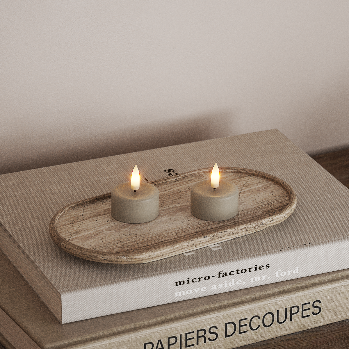 Deluxe Homeart LEDs Vela de chá 2 peças Areia LEDs Vela de chá 3