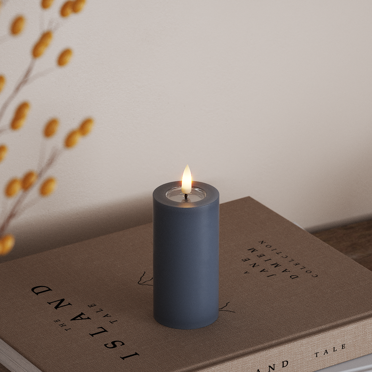 Deluxe Homeart Φωτιστικό μπλοκ LED Ø 5 x 10 cm Παγωμένο μπλε Φως μπλοκ LED 3