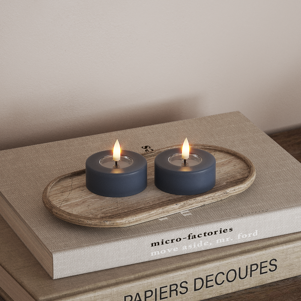 Deluxe Homeart Ρεσώ LED Jumbo 2 τεμ. Μεγάλο Παγωμένο μπλε Φωτάκι τσαγιού LED jumbo 3