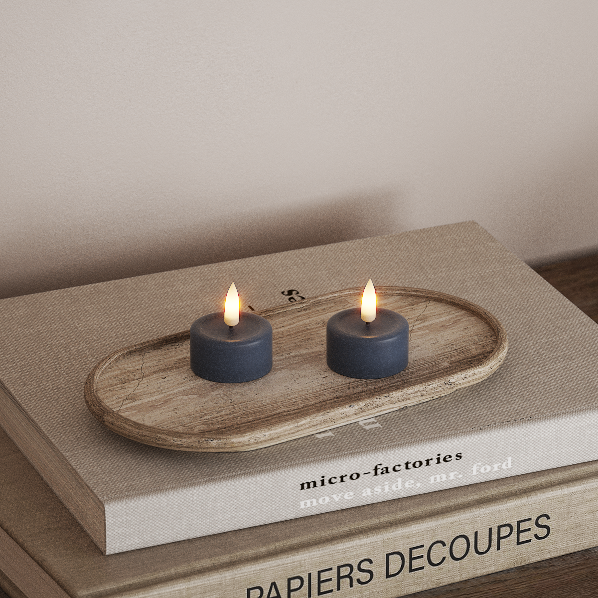 Deluxe Homeart LEDs Vela de chá 2 peças Azul gelo LEDs Vela de chá 3