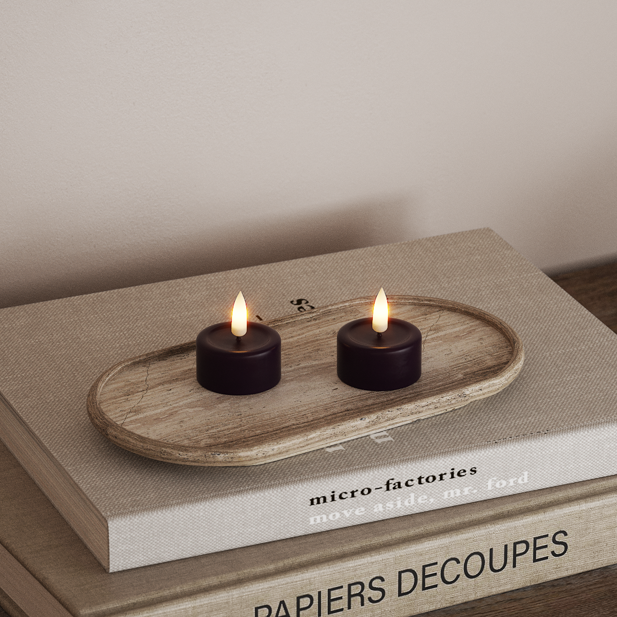 Deluxe Homeart LED Telys 2 stk. Mørkelilla LED telys 3