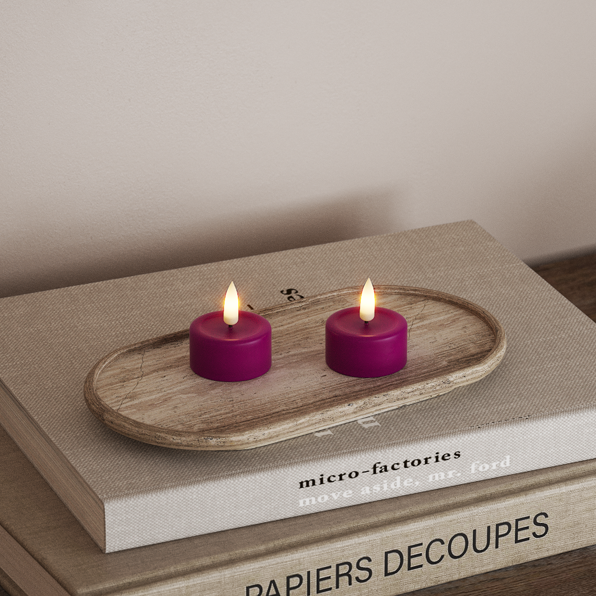 Deluxe Homeart LED tējas svece 2 gab. Violeta LED tējas spuldze 3