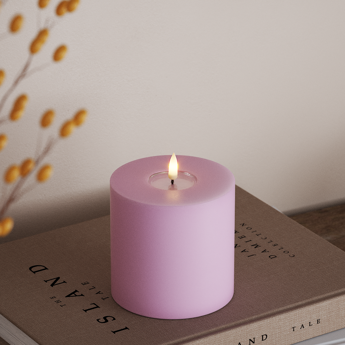 Deluxe Homeart LEDs Vela pilar Ø 10 x 10 cm Lavanda LEDs Vela pilar 3