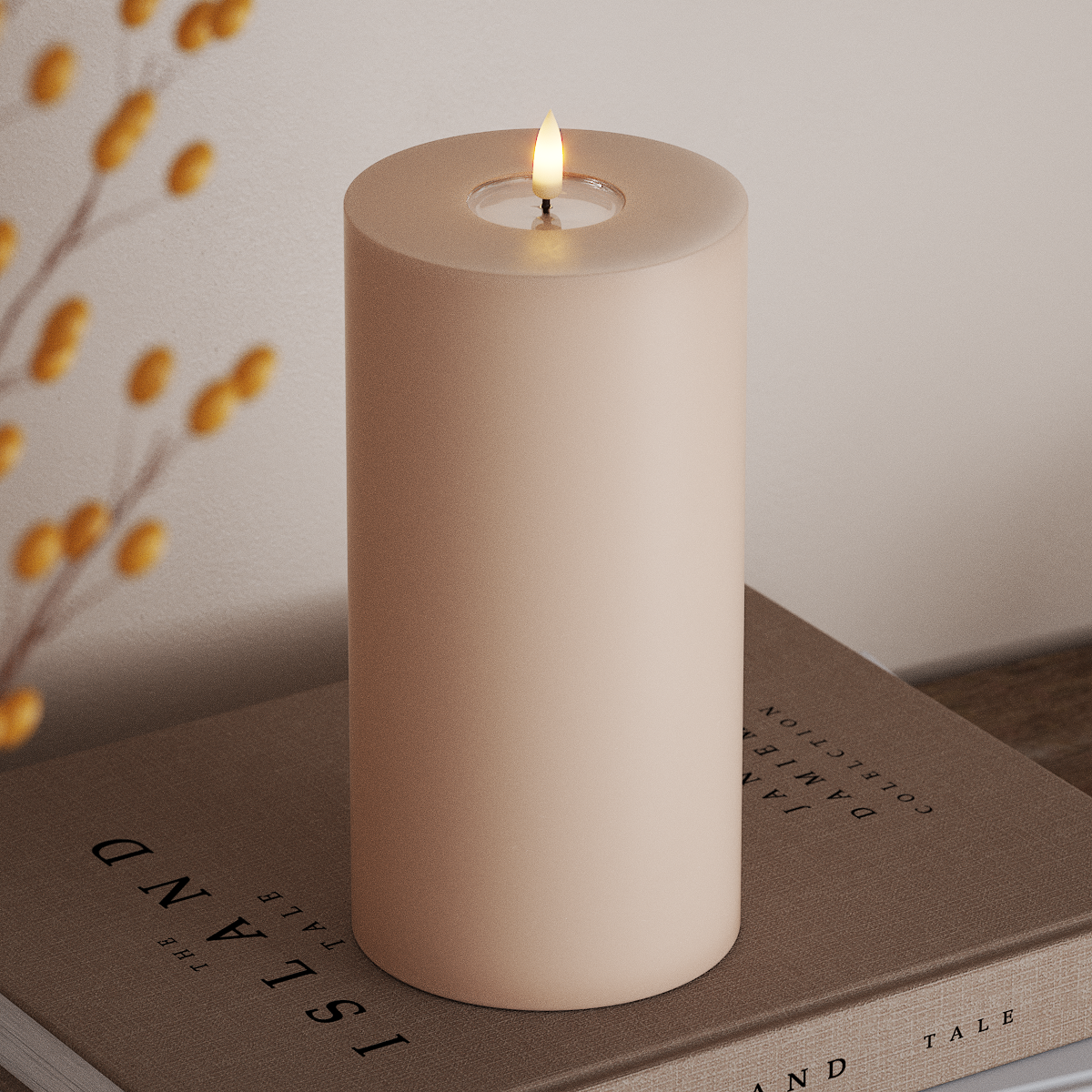Deluxe Homeart LEDs Vela pilar Ø 10 x 20 cm Rosa LEDs Vela pilar 3
