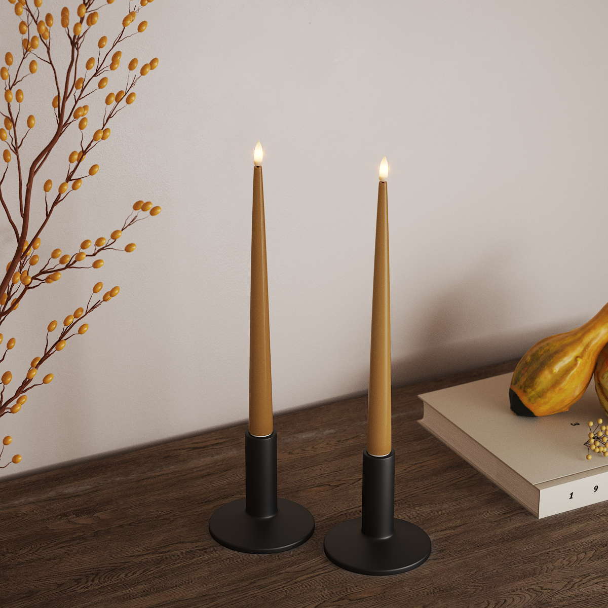 Deluxe Homeart LED sveču gaisma ar Laku, 2 gab. 28 cm Kari LED sveces gaisma 3