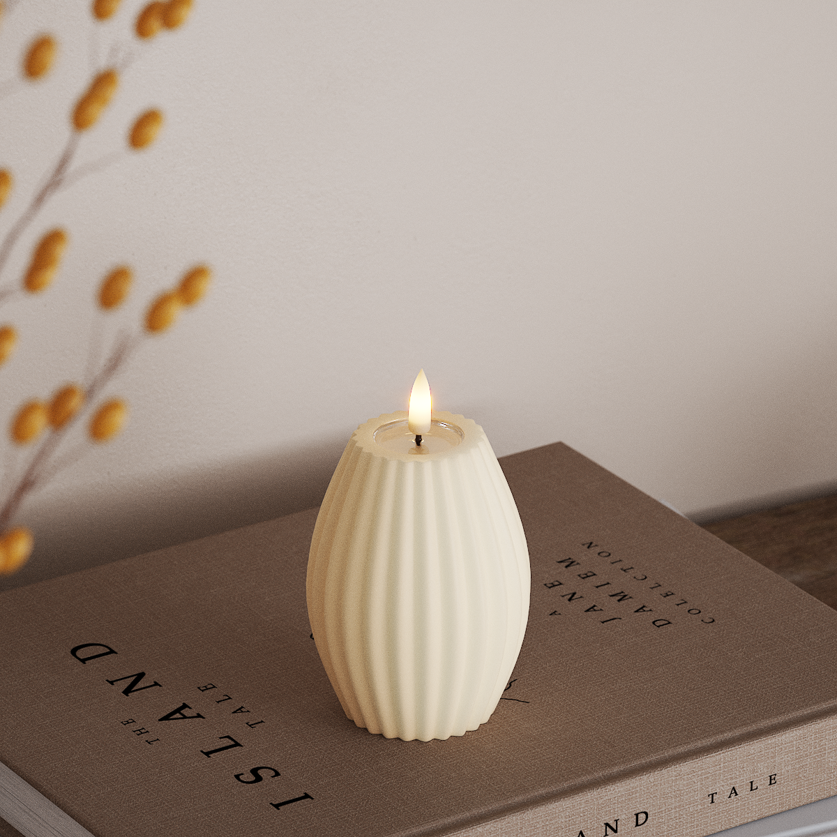 Deluxe Homeart Φωτισμός αυλακιού LED D 7,5 x Υ 10 cm Κρεμ Φως αυλακιού LED 3