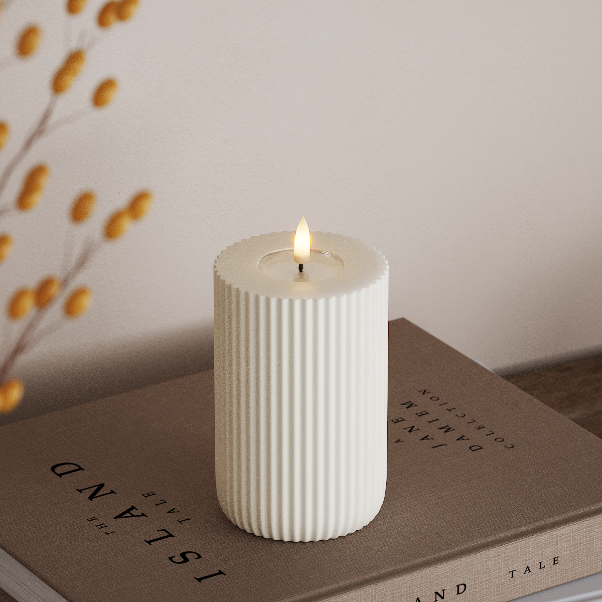 Deluxe Homeart Solid Stripe LED Block Light Ø 8 X 12,5 cm Λευκό Σχήμα LED 3