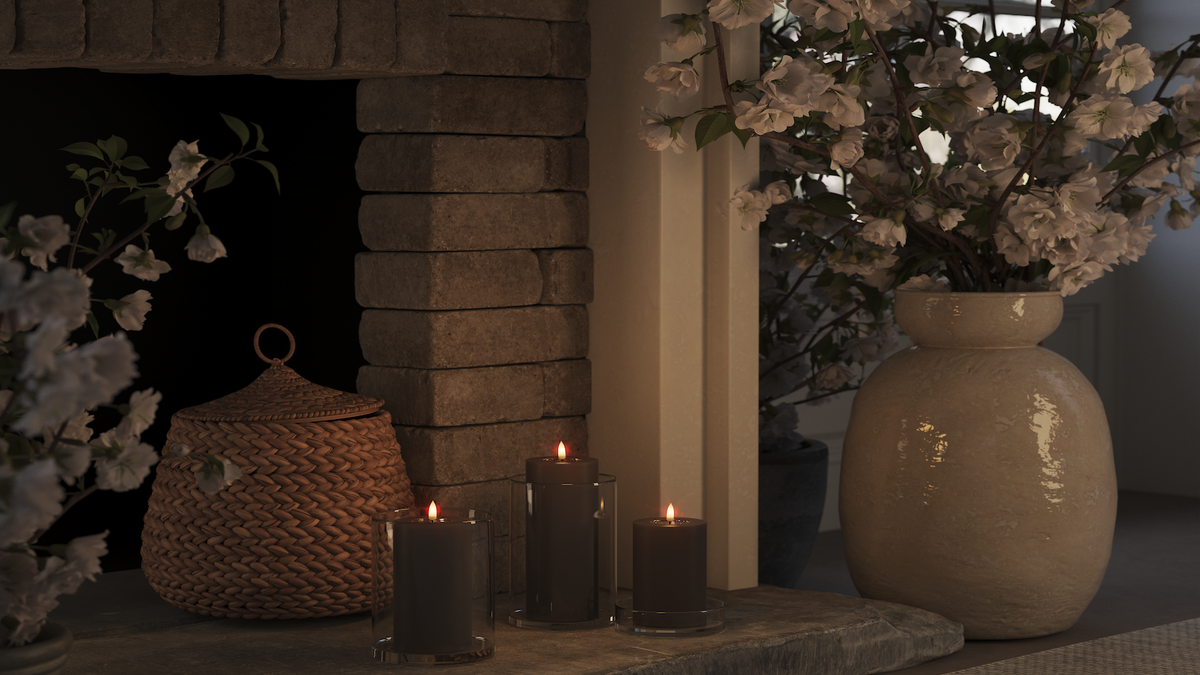 LED de vida real Vela pilar Com design wetlook ™