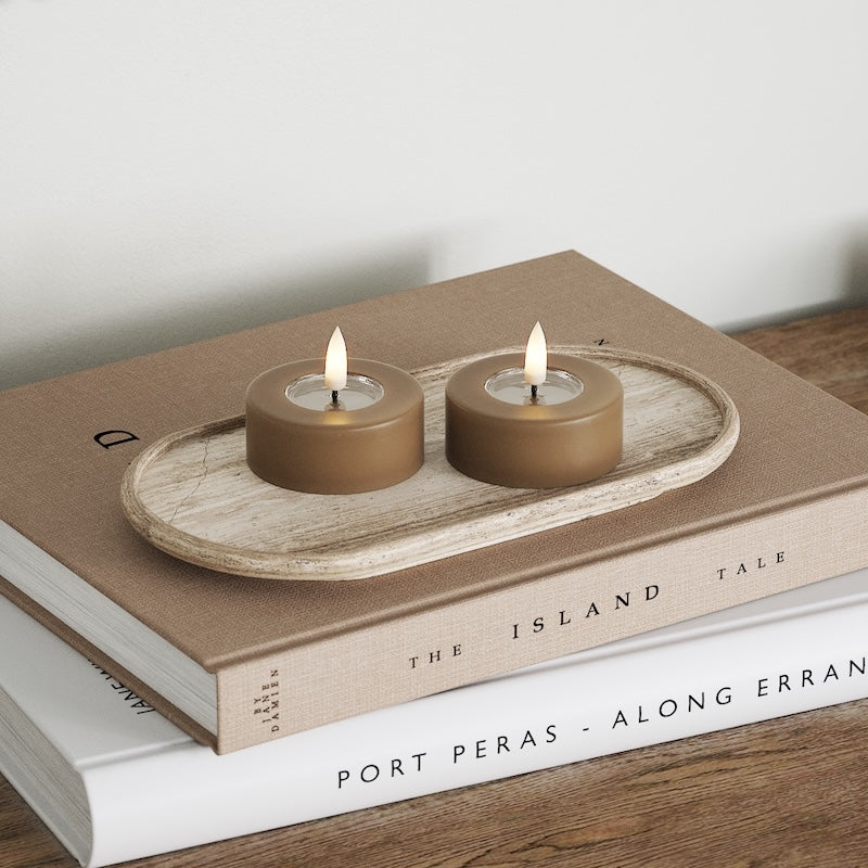 Deluxe Homeart LED Jumbo telys 2 stk. (Stor) Lys lilla