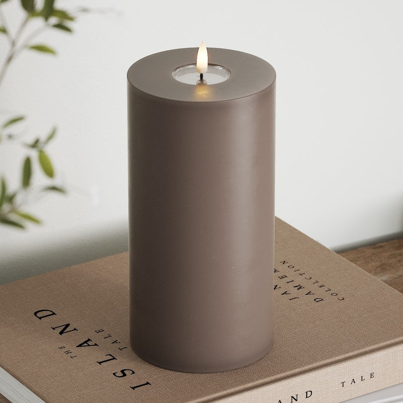 Deluxe Homeart LED blokové světlo Ø 10 x 20 cm Mokka