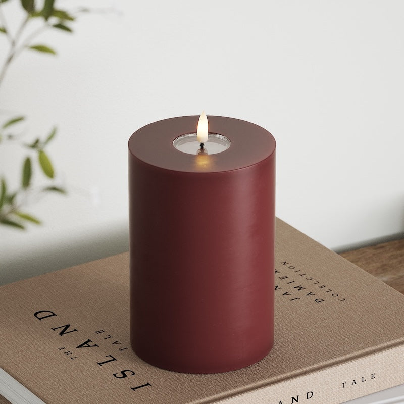 Deluxe Homeart LED blokové světlo Ø 10 x 15 cm Burgundská