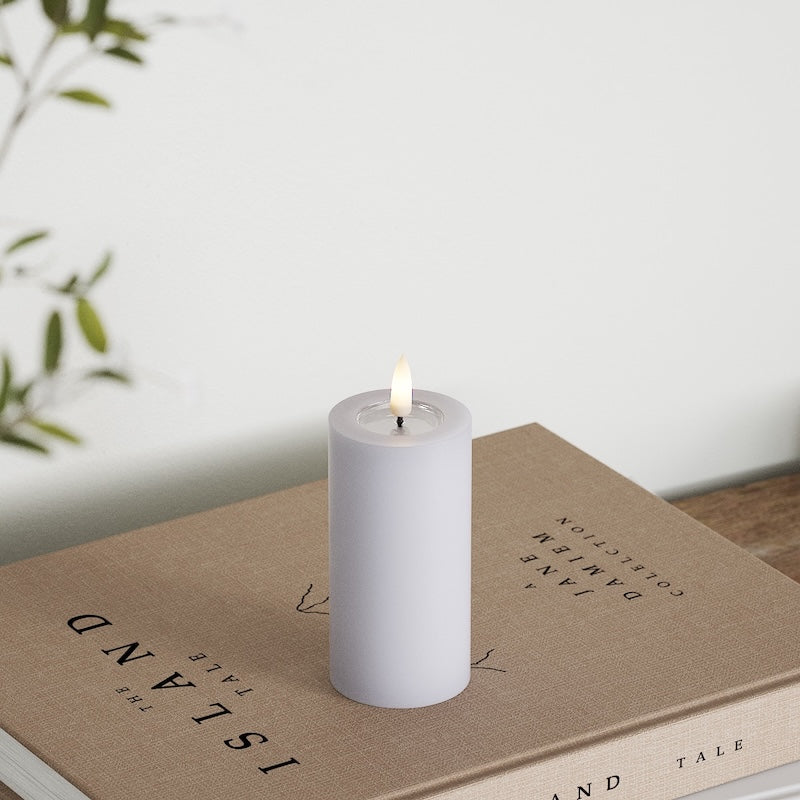 Deluxe Homeart Φωτιστικό μπλοκ LED Ø 5 x 10 cm Ξεθωριασμένο μπλε