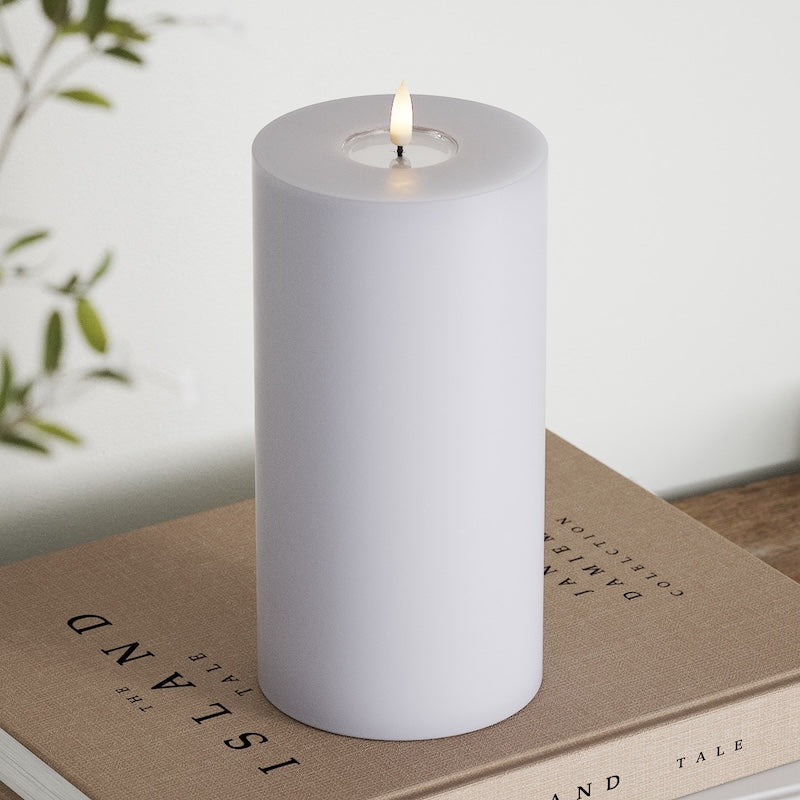 Deluxe Homeart LEDs Vela pilar Ø 10 x 20 cm Azul empoeirado