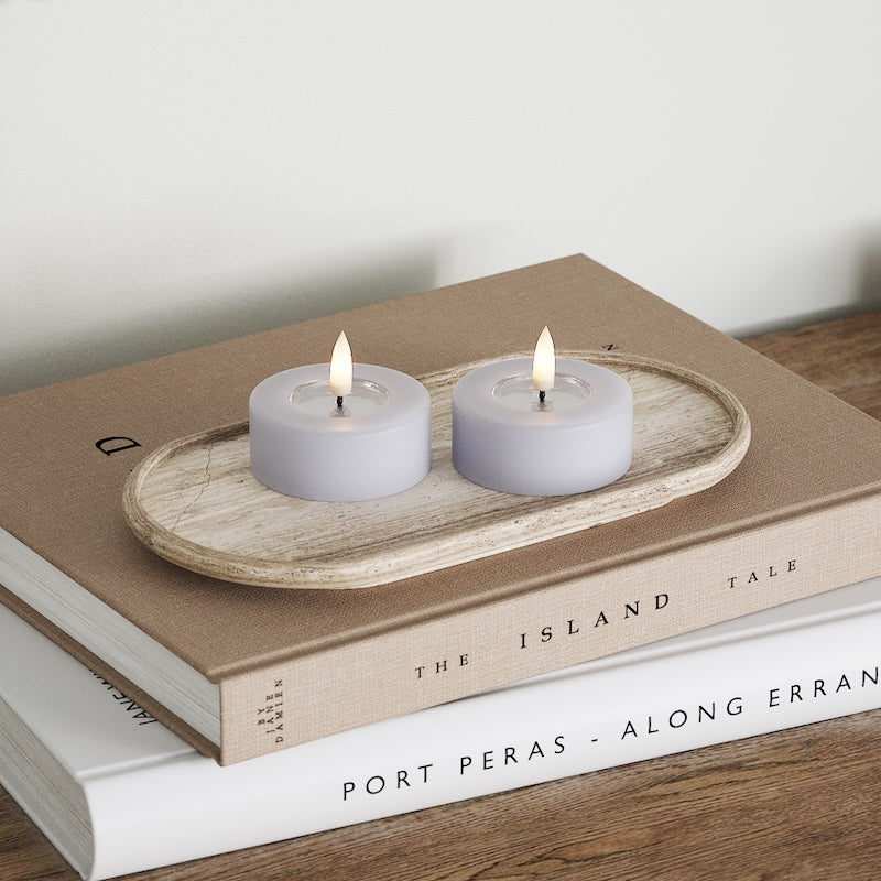 Deluxe Homeart LED Jumbo Fyrfadslys 2 stk. (Store) Støvet blå