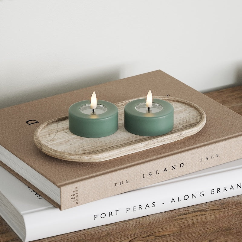 Deluxe Homeart LED Jumbo Fyrfadslys 2 stk. (Store) Jade Grøn