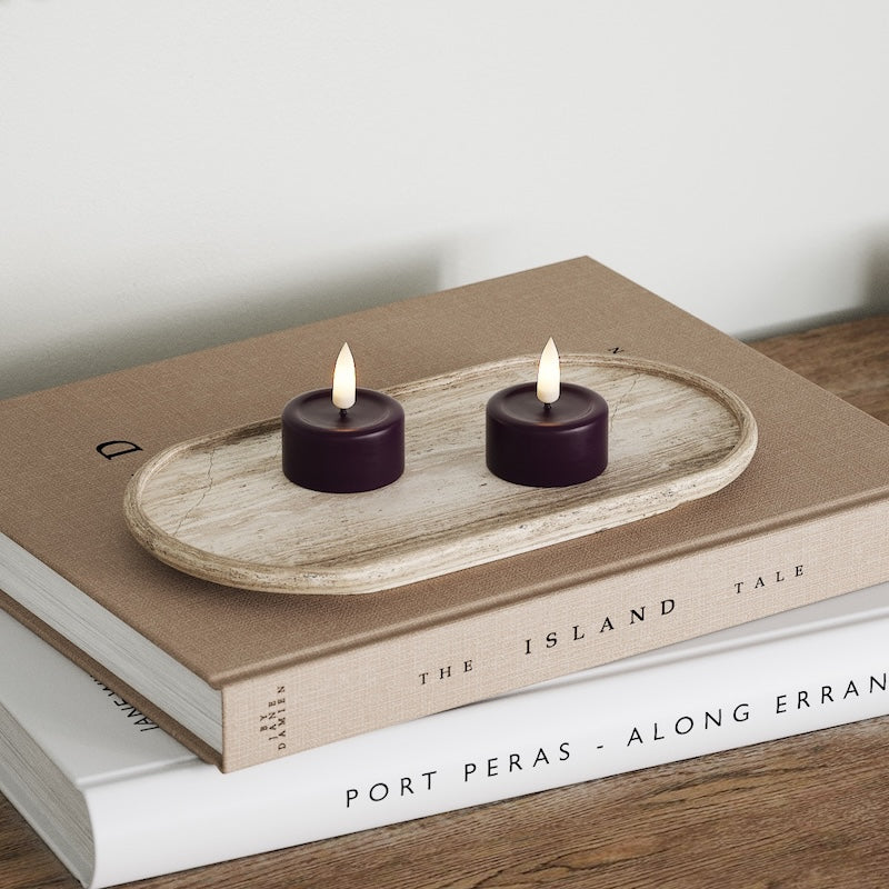 Deluxe Homeart LED Telys 2 stk. Mørkelilla