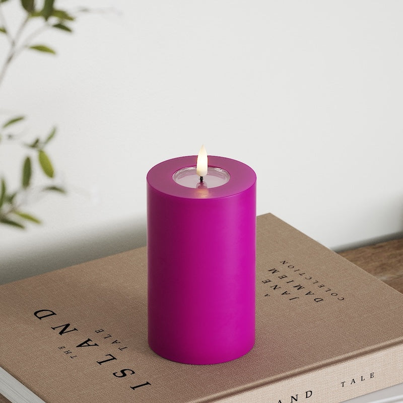 Deluxe Homeart Φωτιστικό μπλοκ LED Ø 7,5 x 12,5 cm Βιολετί