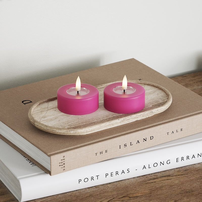 Deluxe Homeart LED Jumbo Värmeljus 2 stycken (stora) Magenta