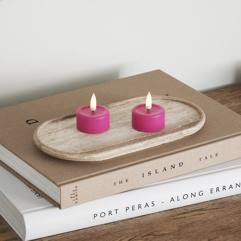 Deluxe Homeart LEDs Vela de chá 2 peças Magenta