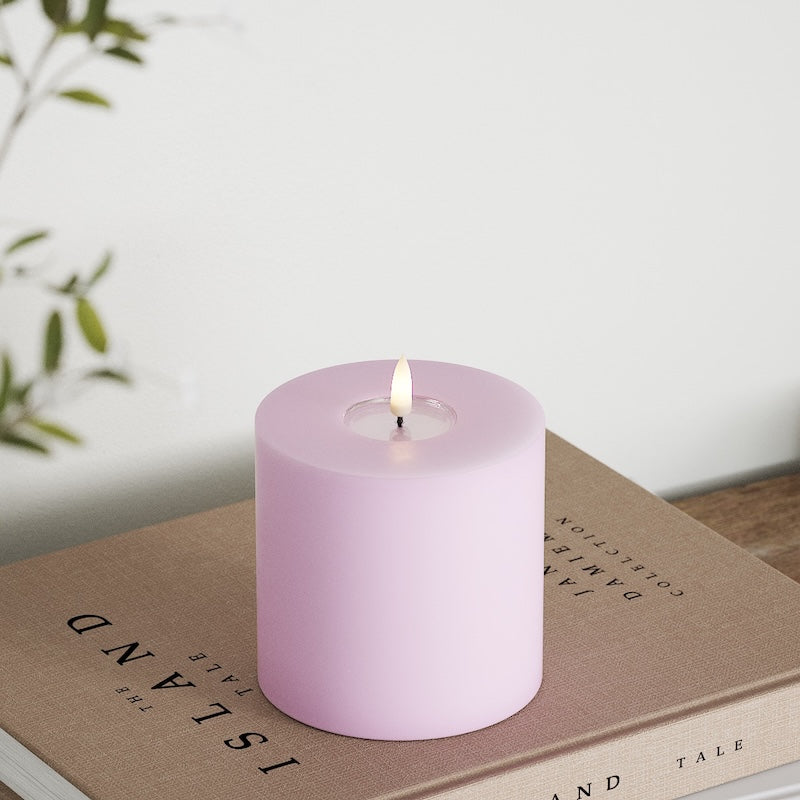 Deluxe Homeart LEDs Vela pilar Ø 10 x 10 cm Lavanda