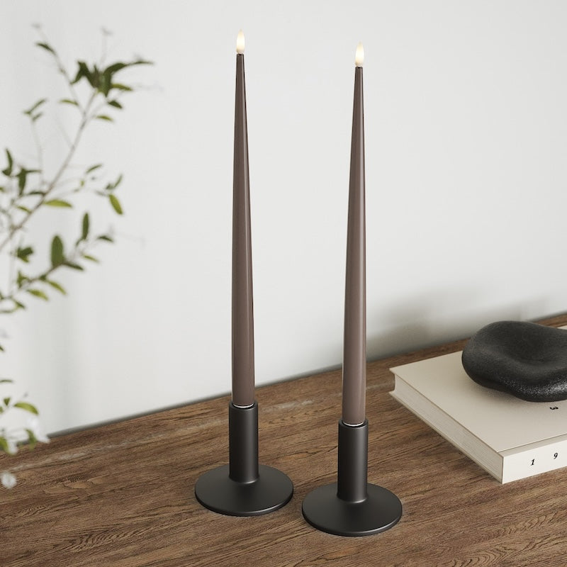 Deluxe Homeart LED sveču gaisma ar laku, 2 gab (38 cm) Moka