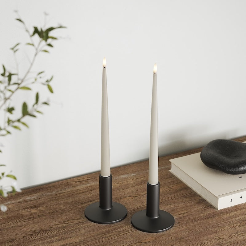 Deluxe Homeart LED sveču gaisma ar Laku, 2 gab. 28 cm Smilšu krāsa LED sveces gaisma 2